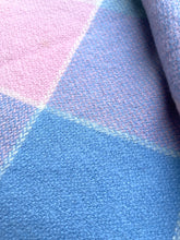 Load image into Gallery viewer, Pretty Pastel Pink &amp; Blue SINGLE Pure New Zealand Wool Blanket
