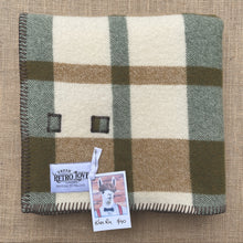 Load image into Gallery viewer, Earthy Olives &amp; Browns KNEE/COT New Zealand Wool Blanket

