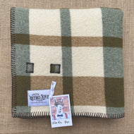 Earthy Olives & Browns KNEE/COT New Zealand Wool Blanket
