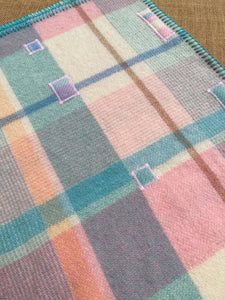 Pretty Pastel Plaid KNEE RUG/PRAM  New Zealand Wool Blanket