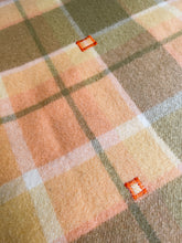Load image into Gallery viewer, Apricot and Olive SINGLE New Zealand Wool Blanket.
