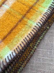 Pumpkin Retro SMALL SINGLE/THROW New Zealand Wool Blanket