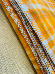 Ultra Thick & SoftBright Orange Check DOUBLE/KING NZ Wool blanket