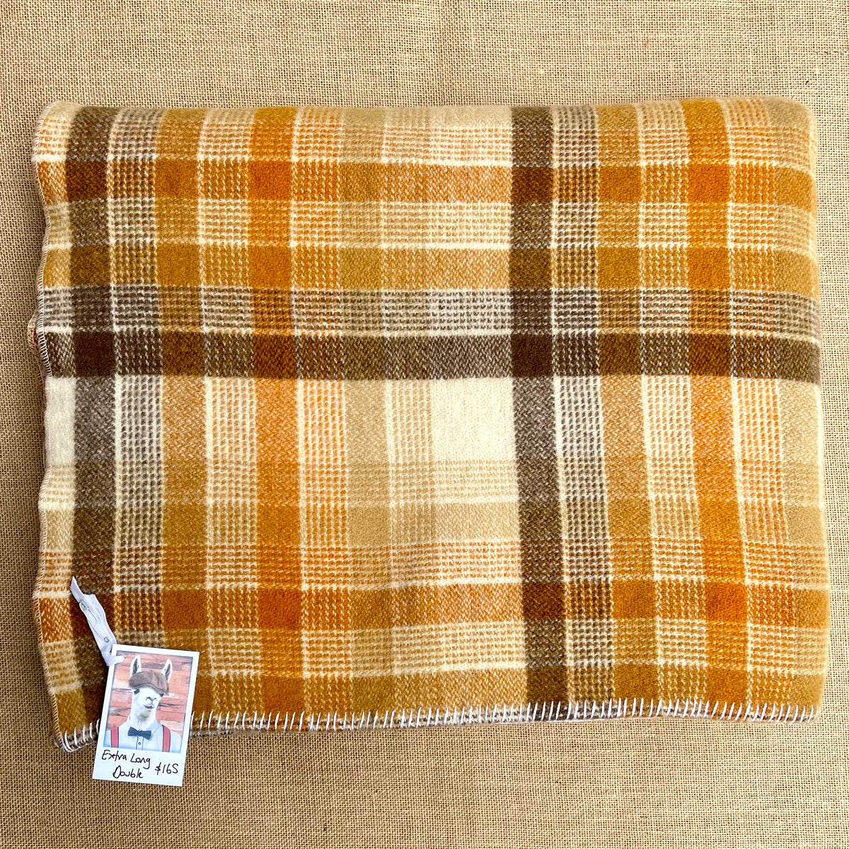 Poppa Styles DOUBLE Wool Blanket in Mid-century Warm Brown Check ...