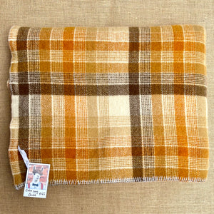 Poppa Styles DOUBLE Wool Blanket in Mid-century Warm Brown Check
