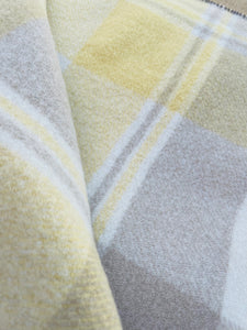 Taupe & Lemon Wanganui Woollen Mills SINGLE New Zealand Wool Blanket