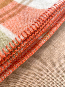 Soft Citrus Check SINGLE New Zealand Wool Blanket
