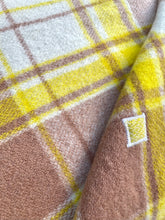 Load image into Gallery viewer, Super Soft Lemon &amp; Taupe SINGLE New Zealand Wool Blanket
