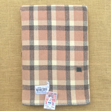 Load image into Gallery viewer, Vintage Blush Taupe &amp; Grey SINGLE New Zealand Wool Blanket.
