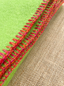 Bold Lime KNEE/COT New Zealand Wool Blanket
