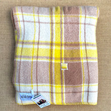 Load image into Gallery viewer, Super Soft Lemon &amp; Taupe SINGLE New Zealand Wool Blanket
