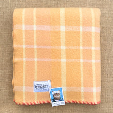Load image into Gallery viewer, Beautiful Peach and Lemon SMALL SINGLE Pure Wool Blanket.
