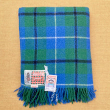 Load image into Gallery viewer, ANCIENT GREEN DOUGLAS Clan Tartan Monty TRAVEL RUG Collectible New Zealand Wool
