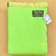 Vibrant Lime, Super Thick SINGLE New Zealand Wool Blanket