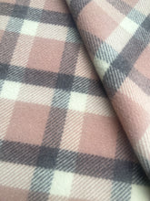 Load image into Gallery viewer, Vintage Blush Taupe &amp; Grey SINGLE New Zealand Wool Blanket.
