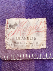 Warm Violet SINGLE Pure Wool Blanket. Mosgiel Woollen Mills Original