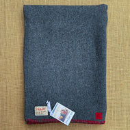 Light Small SINGLE Army/Campfire Red Edge NZ Wool Blanket
