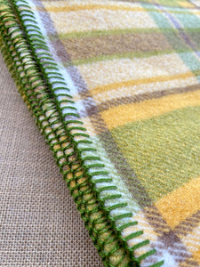 Thick Olives SINGLE/THROW  Pure NZ Wool Blanket
