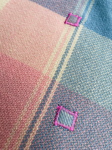 Pretty Pink and Blue Pastel SINGLE Pure Wool Blanket. Napier Woollen Mills