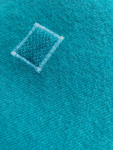 Load image into Gallery viewer, Solid Bright Turquoise SINGLE New Zealand Wool Blanket.
