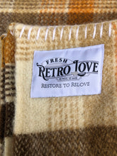 Load image into Gallery viewer, Thick Brown Check Winter Weight SINGLE New Zealand Wool Blanket - Fresh Retro Love NZ Wool Blankets
