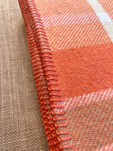 Load image into Gallery viewer, Mandarin Check Lightweight THROW/COT New Zealand Wool Blanket
