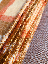 Load image into Gallery viewer, Retro Gold, Olive and Orange Extra Long SINGLE 100% NZ Wool Blanket - Fresh Retro Love NZ Wool Blankets
