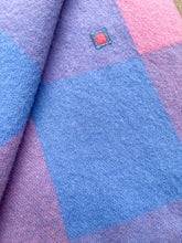 Load image into Gallery viewer, Soft Salmon Pink &amp; Blue Check SINGLE Onehunga Woollen Mills Blanket
