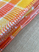 Load image into Gallery viewer, Bright Yellow &amp; Orange SMALL SINGLE/THROW Pure Wool Blanket
