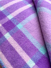 Load image into Gallery viewer, Thick Purple &amp; Turquoise DOUBLE New Zealand Wool Blanket
