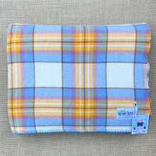 Load image into Gallery viewer, Gorgeous Blue, Rouge &amp; Gold DOUBLE Pure New Zealand Wool Blanket.
