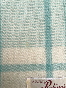 Pretty Mint and Cream SINGLE Robinwul New Zealand Wool Blanket