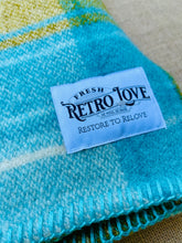 Load image into Gallery viewer, Bright Retro Turquoise THROW New Zealand Wool Blanket
