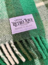 Load image into Gallery viewer, Super soft emerald greens TRAVEL RUG New Zealand Wool
