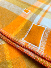 Load image into Gallery viewer, Cheerful Orange &amp; Olive SINGLE New Zealand Wool Blanket
