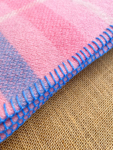 Pretty Pink & Blue BABY/PRAM/Small KNEE Pure New Zealand Wool Blanket