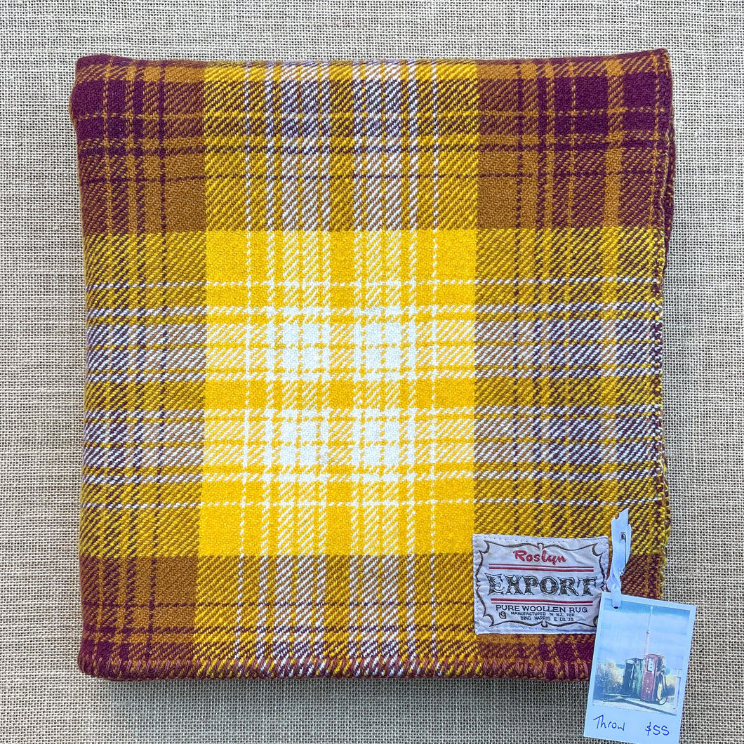 Vintage Roslyn Export THROW/KNEE RUG New Zealand Wool Blanket