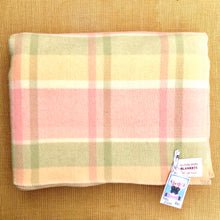 Load image into Gallery viewer, Sorbet Pastel Lightweight Check DOUBLE Wool Blanket - Fresh Retro Love NZ Wool Blankets
