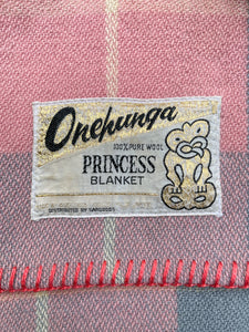 Lightweight Checked DOUBLE Princess Onehunga New Zealand Wool Blanket