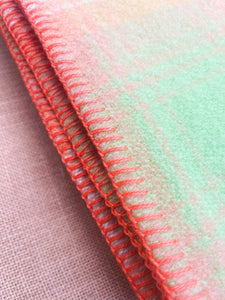 Fresh Lime & Orange Roslyn SINGLE New Zealand Wool Blanket