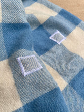 Load image into Gallery viewer, Petone Classic Blue &amp; Cream Check DOUBLE New Zealand Wool Blanket
