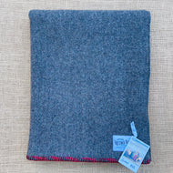 Grey Army SINGLE with Red Stitching New Zealand Wool Blanket