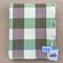 Load image into Gallery viewer, Olive, Cream &amp; Plum SMALL SINGLE New Zealand Wool Blanket
