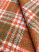 Load image into Gallery viewer, Bright Retro 70&#39;s Orange and Olive SINGLE New Zealand Wool Blanket
