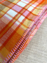 Load image into Gallery viewer, Cheerful Orange and Pink DOUBLE Extra Long NZ Wool blanket
