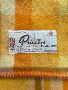 Super Thick & Fluffy Retro Orange SINGLE Pure New Zealand Wool Blanket
