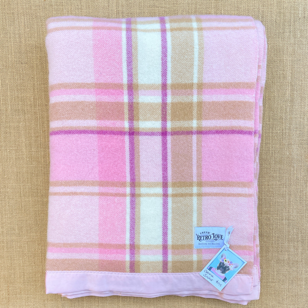 Thick & Soft Pastel Oversize SINGLE Pure New Zealand Wool Blanket