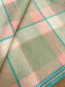 Sage Green & Blush DOUBLE/QUEEN New Zealand Wool Blanket
