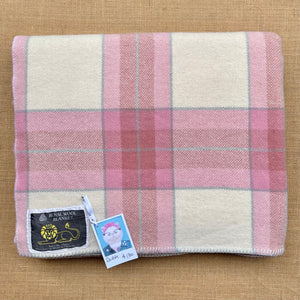 Light Pink and Grey DOUBLE Royal Wool New Zealand Blanket
