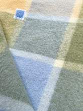 Load image into Gallery viewer, Gorgeous Muted Blue &amp; Olive SINGLE Robinwul Pure Wool Blanket
